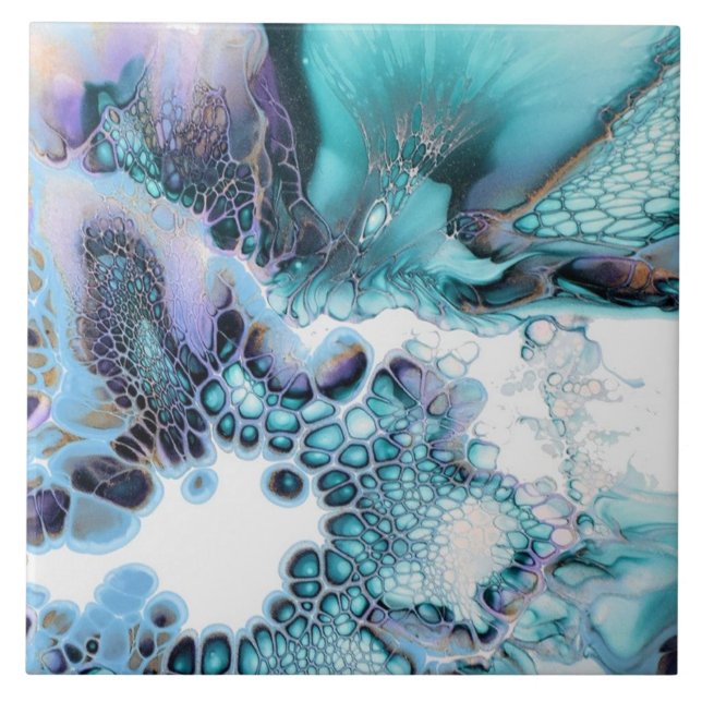 Azulejo cerâmico - Impressão Abstrato de Suco de Á (Frente)