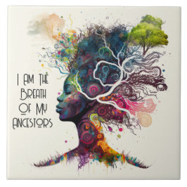 Azulejo cerâmico para ancestrais femininos inspira