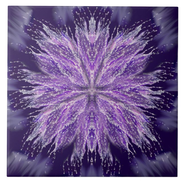 Azulejo cerâmico para fadas de chuva roxa (Frente)