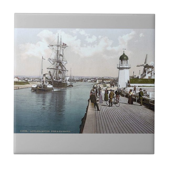 Azulejo cerâmico pequeno (4,25" x 4,25") Little Ha (Frente)