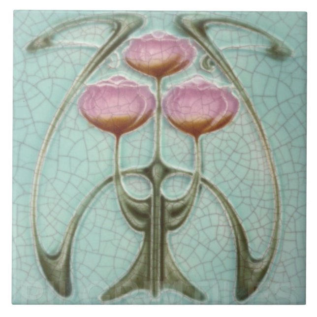 Azulejo cerâmico - Pia-Rosa Antiquada (Frente)