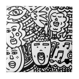 Azulejo cerâmico - Preto e Branco