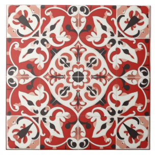 Azulejo cerâmico Red & Black Mediterranean