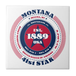 Azulejo cerâmico Red, White e Blue Montana