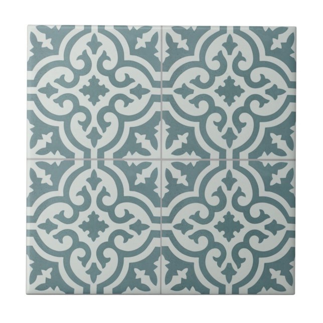 Azulejo cerâmico - Teal de estilo marroquino (Frente)