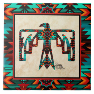 Azulejo cerâmico Tribal Thunderbird