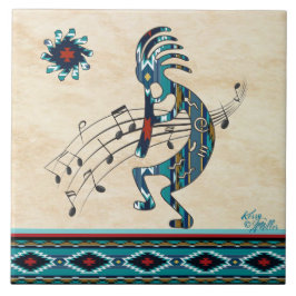 Azulejo cerâmico Turquoise Kokopelli