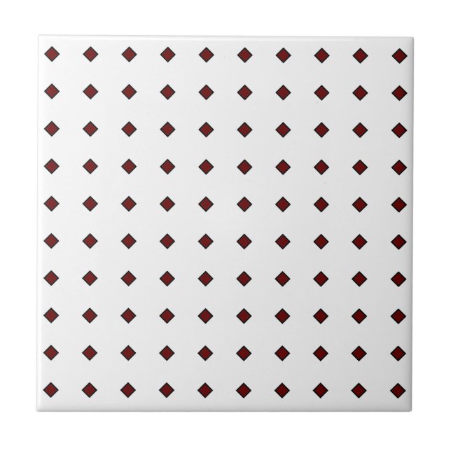 Azulejo cerâmico vermelho/branco escuro, pequeno ( (Frente)
