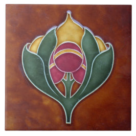 Azulejo cerâmico - Vintage Floral Art Nouveau