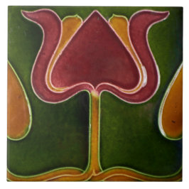 Azulejo cerâmico - Vintage Tulip Art Nouveau