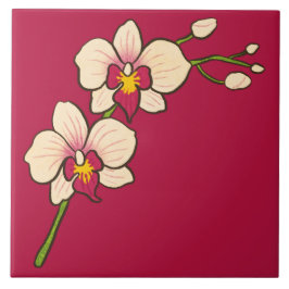 Azulejo cerâmico violento da orquídea vermelha ind