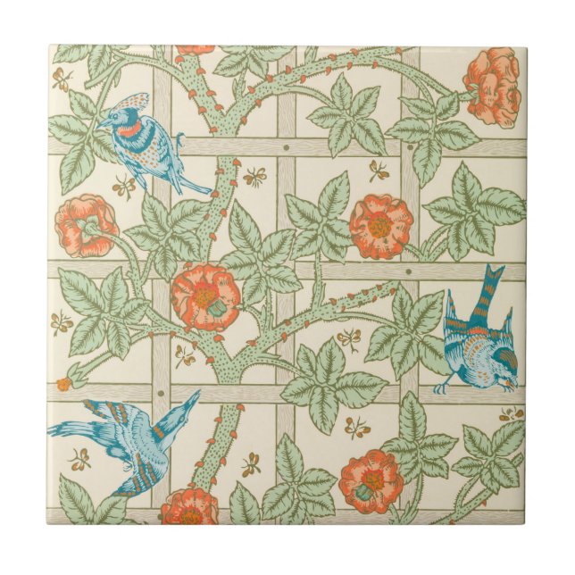 AZULEJO CERÂMICO: WILLIAM MORRIS: TRELLIS (Frente)