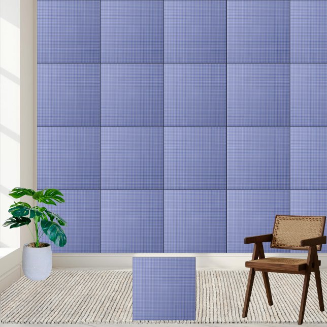 Azulejo Clássico Azul Gingham Cerâmico Verificado (Classic Blue Gingham Checkered Ceramic Tile)