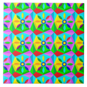 azulejo clássico de flores, em estrela, de cerâmic