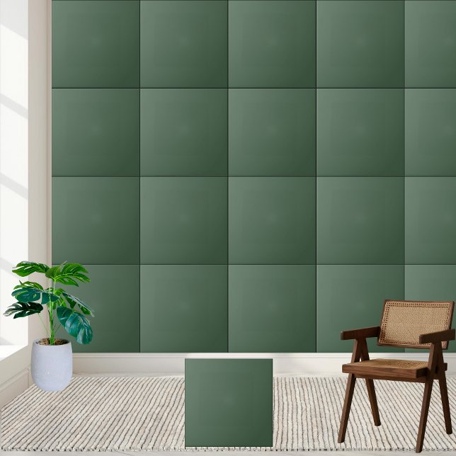 Azulejo Clássico Solid Forest Green (Classic Solid Forest Green Ceramic Tile)