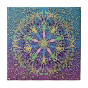 Azulejo Colorido de Mandala Cerâmica