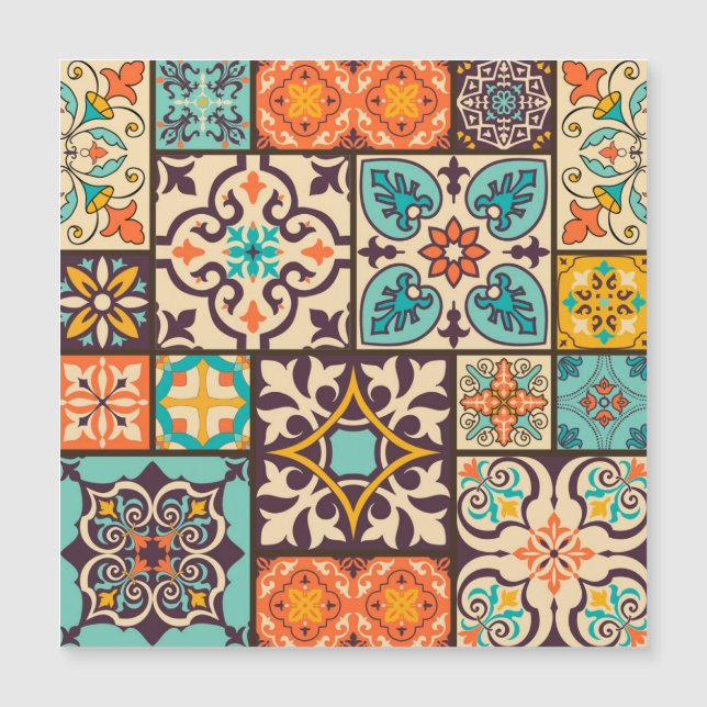 Azulejo Colorido de Patchwork Islam Motifs (Frente)