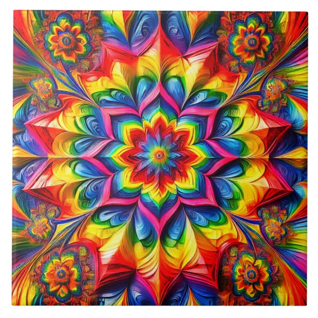 Azulejo com as cores LGBTQ da Design moderna (Frente)