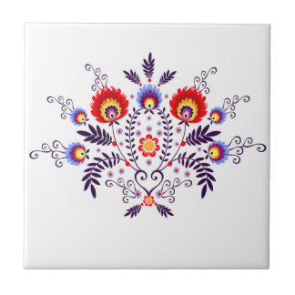 Azulejo com os povos poloneses do teste padrão