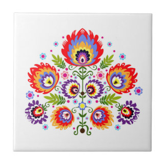 Azulejo com os povos poloneses do teste padrão