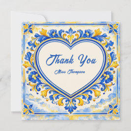 💙 Azulejo Coração Azulejo de Agradecimento