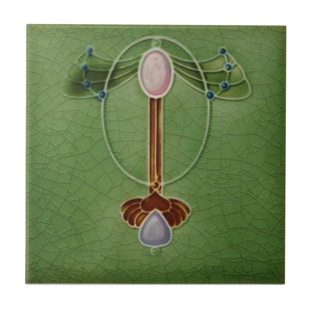 Azulejo da antiguidade da reprodução de Nouveau da (Frente)
