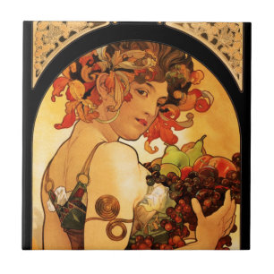 Azulejo da fruta de Alphonse Mucha