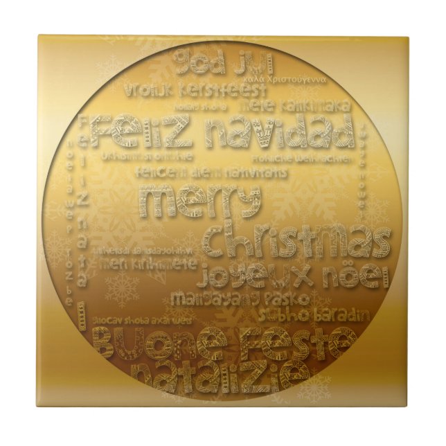 Azulejo da Marinha de Natal Internacional ouro (Frente)
