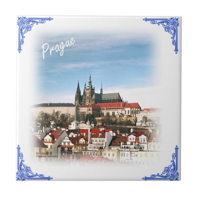 Azulejo da república checa da cidade de Praga (Frente)