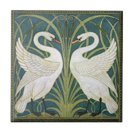 Azulejo das cisnes de Nouveau do vintage