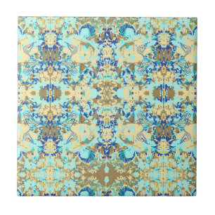 Azulejo de abstrato étnica tropical para cerâmica