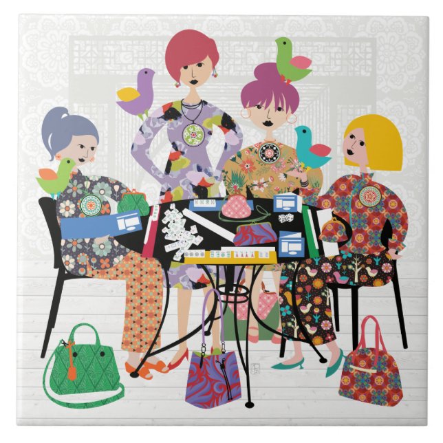 Azulejo de Aves Mah Jongg (Frente)