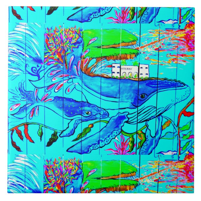 azulejo de baleias submarinas (Frente)