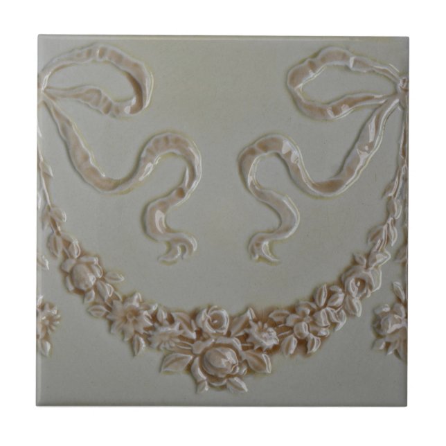 Azulejo de Borda Dimensional do Swag Floral Antiqu (Frente)