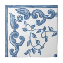 Azulejo de canto floral de Delft