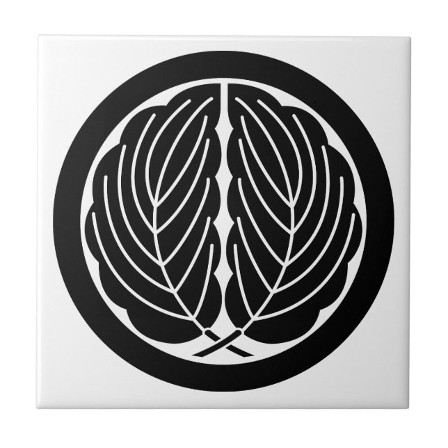 AZULEJO DE CERÂMICA  丸に抱き柏 (Frente)