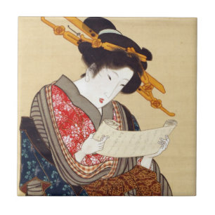 Azulejo De Cerâmica 女, mulher do 国貞, Kunisada, Ukiyo-e