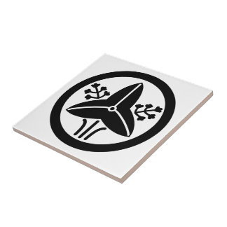 AZULEJO DE CERÂMICA  家紋「丸に立ち沢瀉」