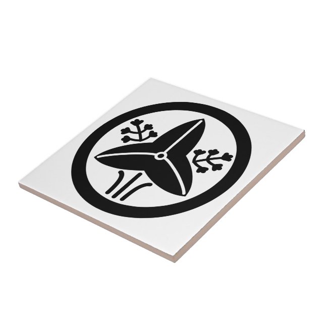 AZULEJO DE CERÂMICA  家紋「丸に立ち沢瀉」 (Lateral)