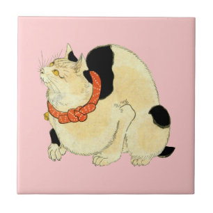 Azulejo De Cerâmica 日本猫, gato japonês do 国芳, Kuniyoshi, Uki