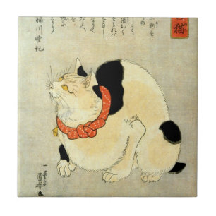 Azulejo De Cerâmica 日本猫, gato japonês do 国芳, Kuniyoshi, Uki
