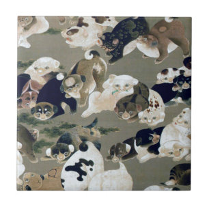 Azulejo De Cerâmica 百 犬 図, 伊 藤 若 冲 Cem Cem, Itô Jakuchu