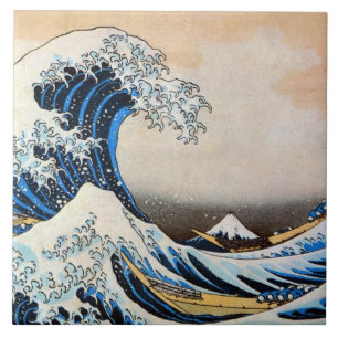 Azulejo De Cerâmica 神奈川沖浪裏, grande onda do 北斎, Hokusai