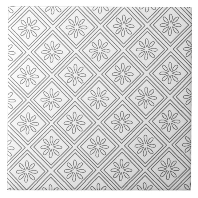 AZULEJO DE CERÂMICA  菊（ホワイト） (Frente)