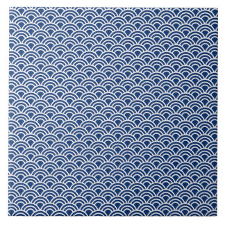 AZULEJO DE CERÂMICA  藍色の波小紋