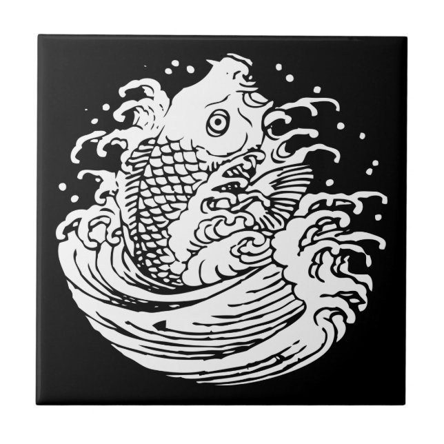 AZULEJO DE CERÂMICA  鯉に水 (Frente)