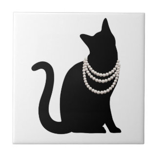 AZULEJO DE CERÂMICA  黒猫と宝石　タイル