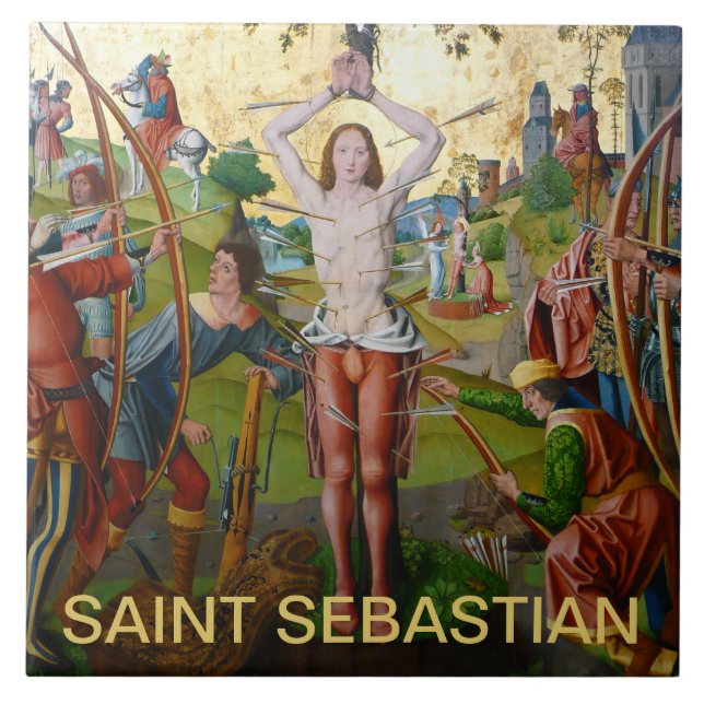 Azulejo De Cerâmica 1º Martírio de S. Sebastião (M 013) (Frente)