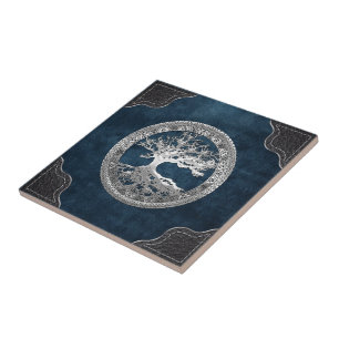 Azulejo De Cerâmica [100] Árvore Celta da Vida [Prata]