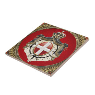 Azulejo De Cerâmica [100] Ordem de Malta - Casaco de armas SMOM